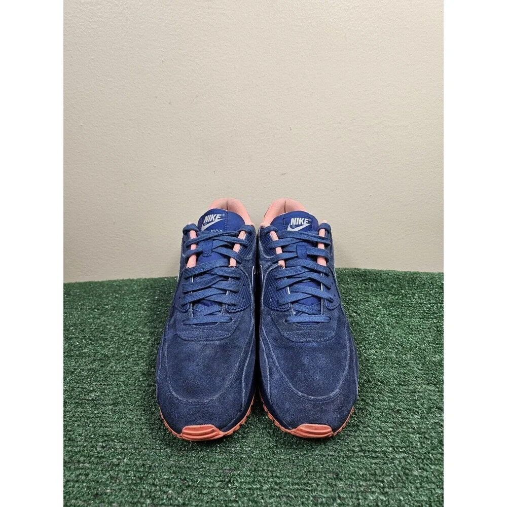 Nike Air Max 90 Premium Brave Blue Suede Mens Size 12 333888-446 - Picture 2 of 12